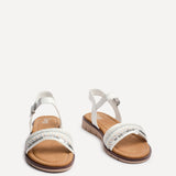 Halo White Embellished Sandals