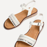 Halo White Embellished Sandals