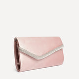 Aveline Champagne Satin Clutch Bag