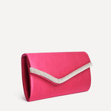 Aveline Pink Satin Clutch Bag