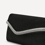 Aveline Black Satin Clutch Bag