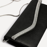 Aveline Black Satin Clutch Bag