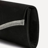 Aveline Black Satin Clutch Bag