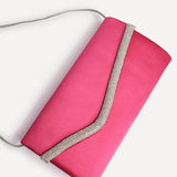 Aveline Pink Satin Clutch Bag
