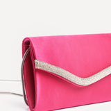 Aveline Pink Satin Clutch Bag