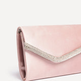 Aveline Champagne Satin Clutch Bag