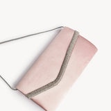 Aveline Champagne Satin Clutch Bag