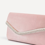 Aveline Champagne Satin Clutch Bag