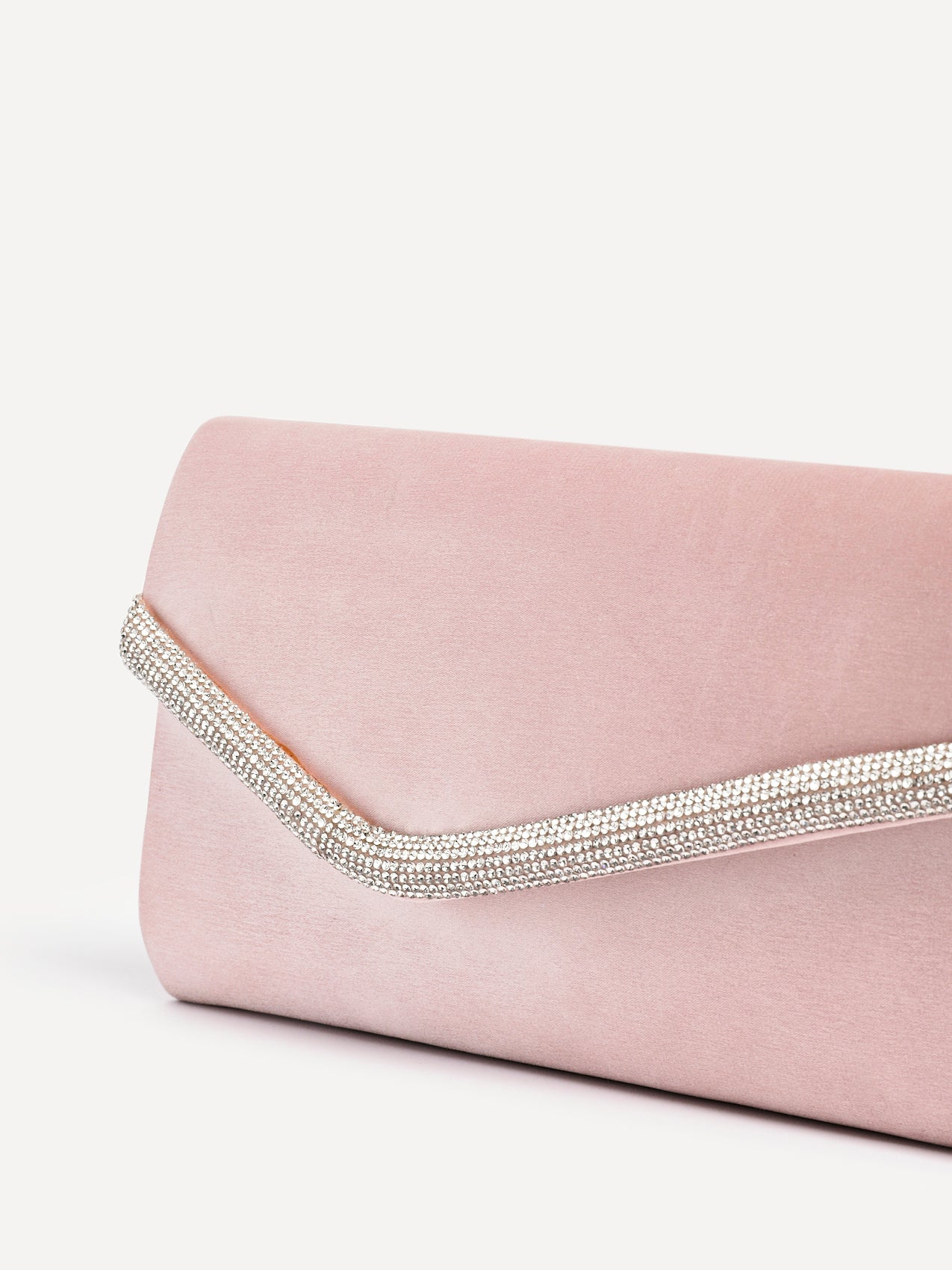 Aveline Champagne Satin Clutch Bag