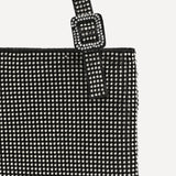 Fantasy Black Satin Diamante Shoulder Bag