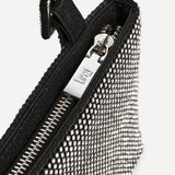 Fantasy Black Satin Diamante Shoulder Bag