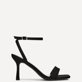 Hannah Black Faux Suede Barely There Heel