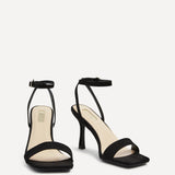 Hannah Black Faux Suede Barely There Heel