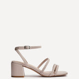 Hariette Nude Faux Leather Plaited Heels