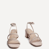 Hariette Nude Faux Leather Plaited Heels