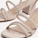 Hariette Nude Faux Leather Plaited Heels