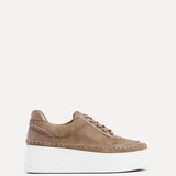 Harlem Mocha Faux Suede and Leather Platform Trainer