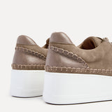 Harlem Mocha Faux Suede and Leather Platform Trainer