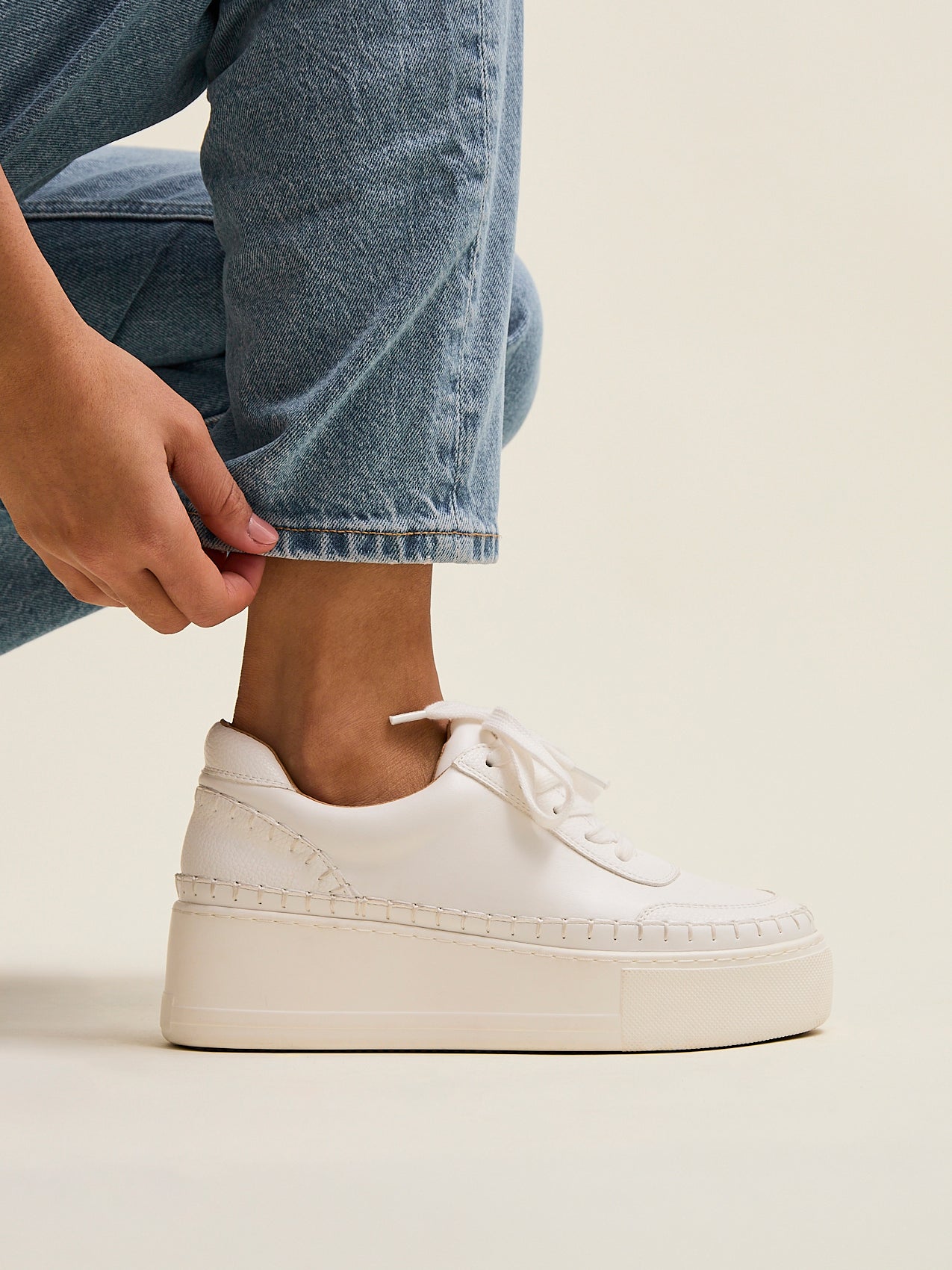 Harlem Faux Leather Platform Trainer
