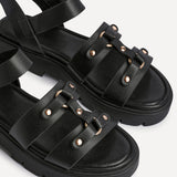 Hattie Black Gladiator Chunky Sandals