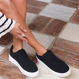 Henley Black Textured Platform Trainers