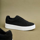 Henley Black Textured Platform Trainers