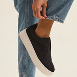 Henley Black Textured Platform Trainers