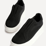 Henley Black Textured Platform Trainers