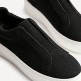 Henley Black Textured Platform Trainers