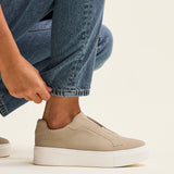 Henley Taupe Textured Platform Trainers