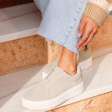 Henley Taupe Textured Platform Trainers
