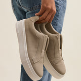 Henley Taupe Textured Platform Trainers
