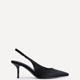 Highlight Black Lycra Stiletto Court Heels