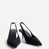 Highlight Black Lycra Stiletto Court Heels