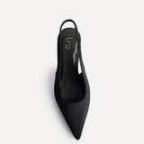 Highlight Black Lycra Stiletto Court Heels