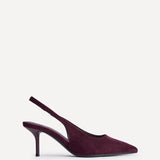 Highlight Burgundy Faux Suede Stiletto Court Heels
