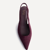 Highlight Burgundy Faux Suede Stiletto Court Heels