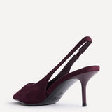 Highlight Burgundy Faux Suede Stiletto Court Heels