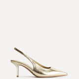 Highlight Gold Faux Leather Stiletto Court Heels