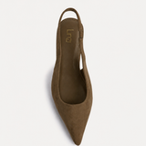 Highlight Taupe Faux Suede Stiletto Court Heels