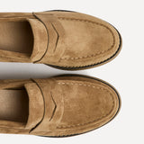 Hilton Beige Faux Suede Penny Loafer