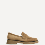 Hilton Beige Faux Suede Penny Loafer