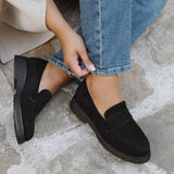 Hilton Black Faux Suede Penny Loafer