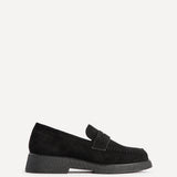 Hilton Black Faux Suede Penny Loafer