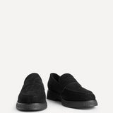 Hilton Black Faux Suede Penny Loafer