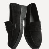 Hilton Black Faux Suede Penny Loafer