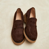 Hilton Brown Faux Suede Penny Loafer