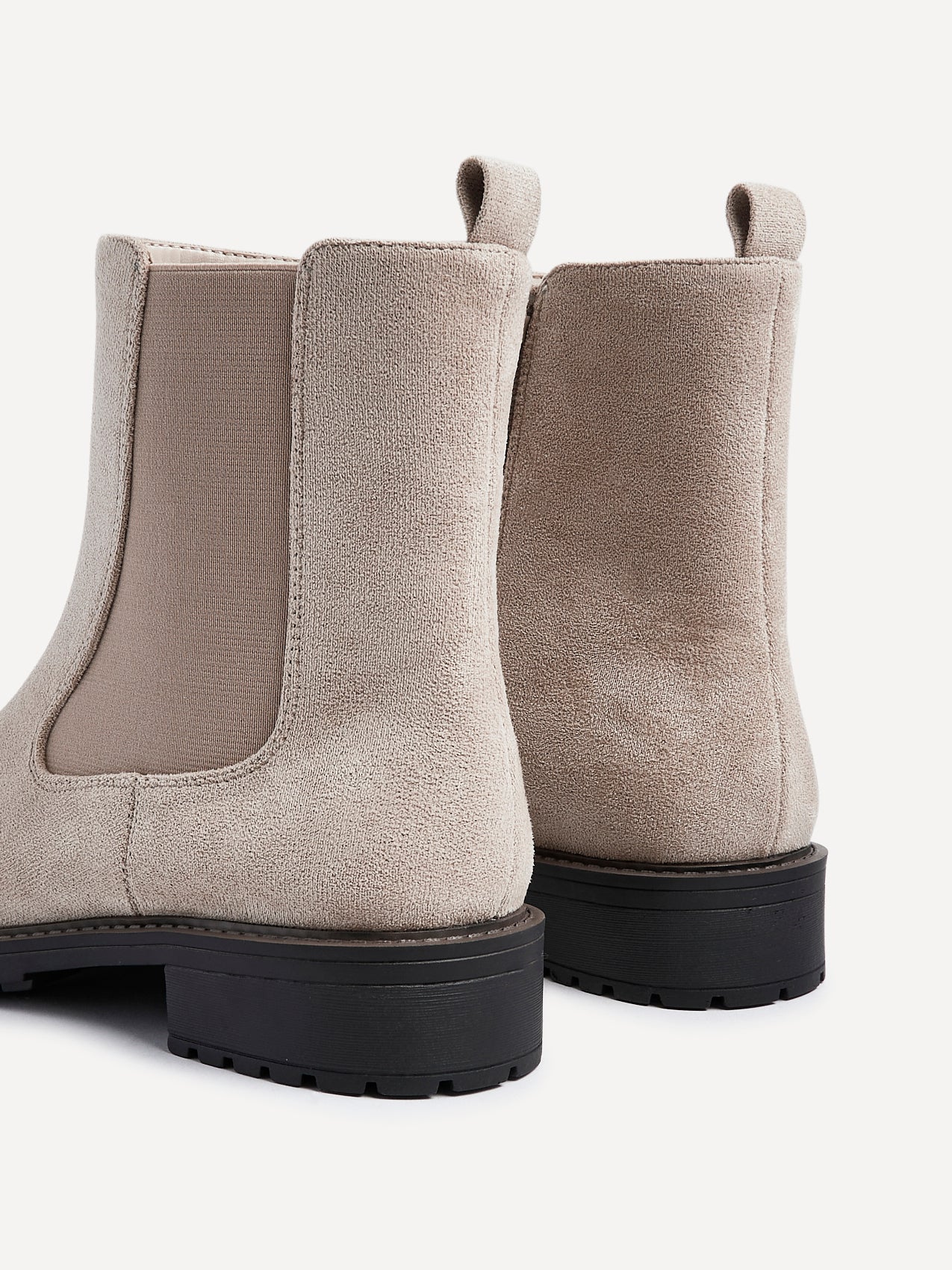 Wide Fit Beige Faux Suede Classic Chelsea Boot – Linzi