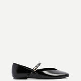 Hush Black Faux Leather Mary Jane Flats