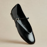 Hush Black Faux Leather Mary Jane Flats